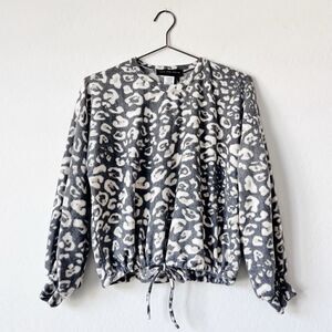 know.one.cares Animal Print Oversized Fit Fleece Sweater NWT